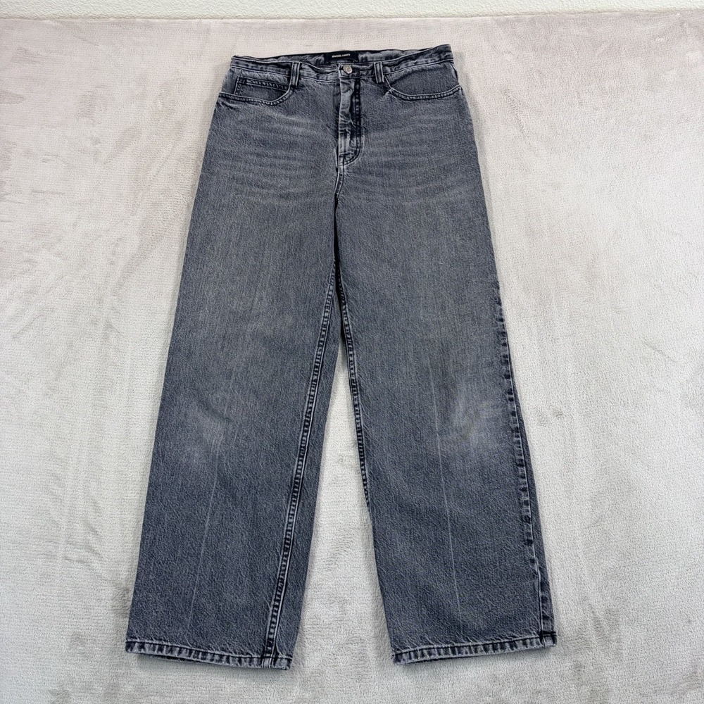 Rachel Comey Wide Leg Jeans High Rise Black Faded Cotton Women 6 Made in USA